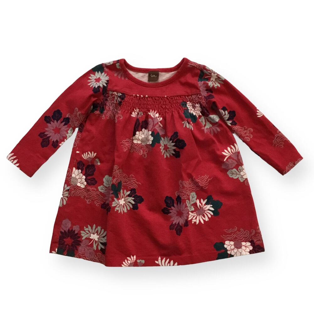 Tea Collection Kata Red Floral Smocked Dress